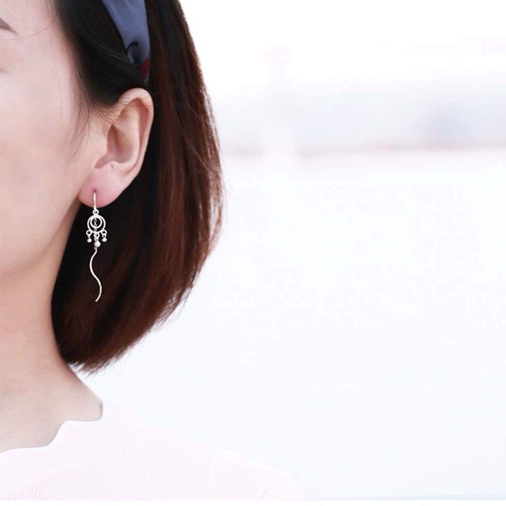 New silver earrings